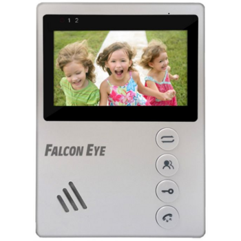 Falcon Eye Vista Видеодомофон: дисплей 4,3" TFT; механические кнопки; подключение до 2-х вызывных панелей; OSD меню; питание AC 220В (встроенный БП) или от внешнего БП DC 12В