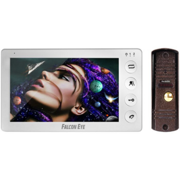 Falcon Eye KIT- Cosmo Комплект. Видеодомофон: дисплей 7" TFT; механические кнопки; подключение до 2-х вызывных панелей; OSD меню; питание AC 220В (встроенный БП)