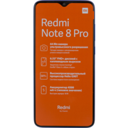 Смартфон Xiaomi Redmi Note 8 Pro 128Gb 6Gb синий моноблок 3G 4G 2Sim 6.53" 1080x2340 Android 9.0 64Mpix 802.11 a/b/g/n/ac NFC GPS GSM900/1800 GSM1900 MP3 FM A-GPS microSD max256Gb