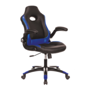 Кресло игровое Бюрократ VIKING-1N черный/синий искусственная кожа крестовина пластик