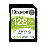Карта памяти SecureDigital 128Gb Kingston SDS2/128GB {SDXC Class 10 UHS-I U3 Canvas Select Plus}