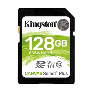 Носитель информации Kingston Secure Digital Flash Card 128GB SDXC Canvas Select Plus 100R C10 UHS-I U3 V30