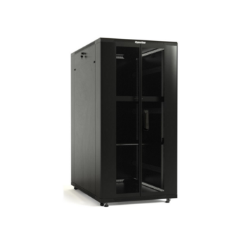 Шкаф серверный Hyperline (TTB-4781-DD-RAL9004) напольный 47U 800x1000мм пер.дв.перфор. задн.дв.перфор. 2 бок.пан. направл.под закл.гайки 800кг черный 910мм 142.42кг 2277мм IP20 сталь