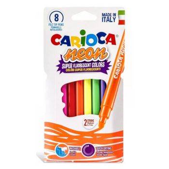 Фломастеры Carioca NEON 42785 8цв. коробка с европодвесом