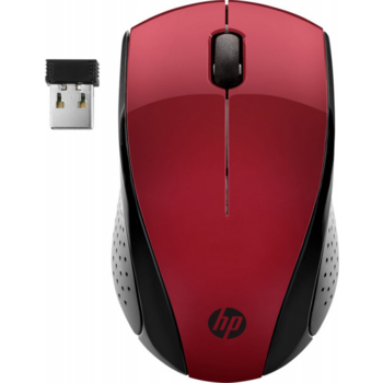 Мышь HP Wireless 220 красный/черный оптическая (1200dpi) беспроводная USB для ноутбука (2but)