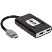 Сплиттер аудио-видео Tripplite B118-002-HDR-V2 HDMI (m)/2хHDMI (f) 0.15м. феррит.кольца черный/серый