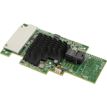 Плата контроллера RAID-массива Intel Integrated RAID Module RMS3CC040, with dual core LSI3108 ROC, 12 Gb/s, 4 internal port SAS 3.0 mezzanine card, RAID levels 0,1,5,6,10.50.60, PCIe x8 Gen3, optional Maintenance Free Backup Unit (AXXRMFBU5). no cables