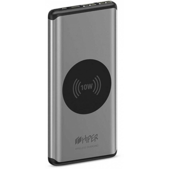 Мобильный аккумулятор Hiper Nano X Li-Pol 10000mAh 3A серебристый 2xUSB