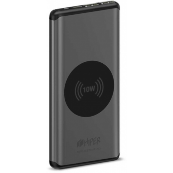 Мобильный аккумулятор Hiper Nano X Li-Pol 10000mAh 3A темно-серый 2xUSB