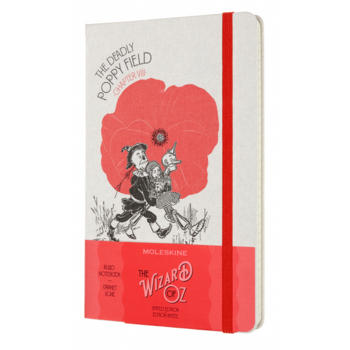 Блокнот Moleskine LIMITED EDITION WIZARD OF OZ LEWOZQP060PF Large 130х210мм обложка текстиль 240стр. линейка белый/красный Poppy Field