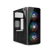 корпус для ПК без БП корпус для ПК без БП/ CASE HIPER HG-C103RGB EREBOS (ATX, SPCC0.5, USB 3.0+USB2.0, Front 3x120mm RGB Fan, Black)