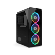 Корпус для ПК без БП/ CASE HIPER HG-C106RGB COEUS (ATX, SPCC0.5, USB 3.0+USB2.0, Front 3x120mm RGB Fan, Black)