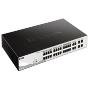 D-Link DGS-1210-28MP/FL1A PROJ Настраиваемый коммутатор WebSmart с 24 портами 10/100/1000Base-T и 4 комбо-портами 100/1000Base-T/SFP(24 порта с поддержкой PoE 802.3af/802.3at (30 Вт),PoE-бюджет 370 Вт