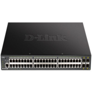 D-Link DGS-1250-52XMP/A1A Настраиваемый L2 коммутатор с 48 портами 10/100/1000Base-T и 4 портами 10GBase-X SFP+ (48 портов PoE 802.3af/at, PoE-бюджет 370 Вт)