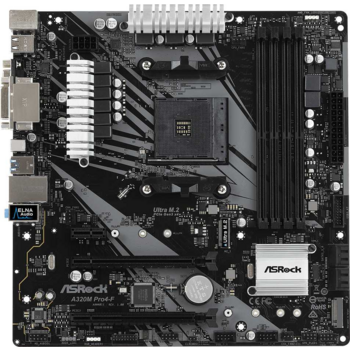 Материнская плата AsrockA320M PRO4-F {AMD AM4 A320/4DDR4/4SATA3}