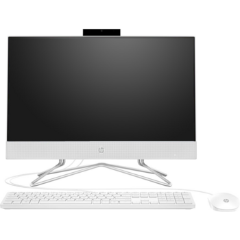 Моноблок HP 22-df0012ur 21.5" Full HD Cel J4025D (2) 4Gb SSD128Gb UHDG 600 CR Free DOS 3.0 GbitEth WiFi BT 65W клавиатура мышь Cam белый 1920x1080