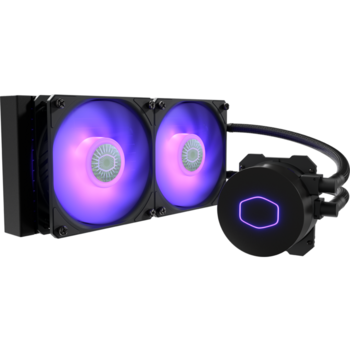 Система охлаждения Система охлаждения/ Cooler Master MasterLiquid ML240L V2 RGB (210W, 240mm, RGB, fans: 2x120mm/62CFM/27dBa/1800rpm, 1700/1200/115X/2066/2011-V3/2011/AM5/AM4/AM3/AM3+/AM2/AM2+/FM2/FM2+/FM1)