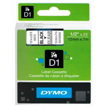 Картридж ленточный Dymo D1 S0720500 черный/прозрачный для Dymo