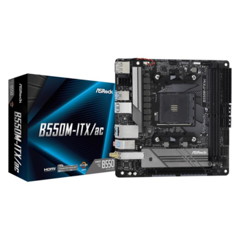 Материнская плата ASROCK B550M-ITX/AC, AM4, B550, 2*DDR4, HDMI+DP, 4xSATA3 6.0 RAID, M.2 Socket, 3xUSB 3.2, Type-C, 2xUSB 2.0, mITX; 90-MXBDH0-A0UAYZ