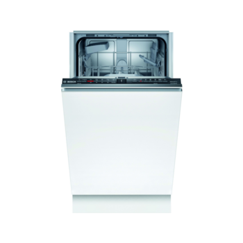 Встраиваемая посудомоечная машина BOSCH Serie 2, Встраиваемая посудомоечная машина 45см., SilencePlus; Класс A-А-A; уровень шума 46 дБ; 5 прогр.: Нормальная 70°, Эко 50°, 1-часовая 65°, Ночная программа, програмируемая; 5 спец.ф-ция: Intensive Zone Extra