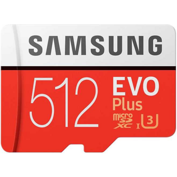 Карта памяти Micro SecureDigital 512Gb Samsung MB-MC512HA/RU EVO PLUS + adapter