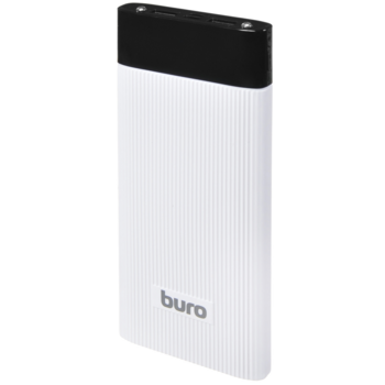 Мобильный аккумулятор Buro RLP-12000-W Li-Pol 12000mAh 2.1A+2.1A белый 2xUSB материал пластик