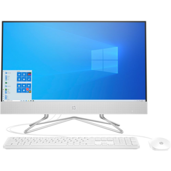 Моноблок HP 24-df0017ur 23.8" Full HD Ath 3050U (2.3)/4Gb/SSD256Gb/RGr/CR/Windows 10/GbitEth/WiFi/BT/65W/клавиатура/мышь/Cam/белый 1920x1080