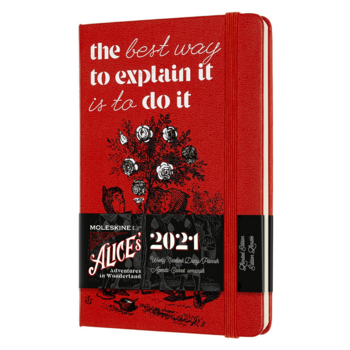 Еженедельник Moleskine LE ALICE IN WONDERLAND WKNT PC Pocket 90x140мм обложка текстиль 144стр. красный