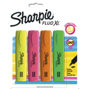 Набор текстовыделителей Paper Mate Fluo XL 1825662 Sharpie треуг. пиш. наконечник 0.5-2.5-5мм флуоросцентный 4цв. блистер