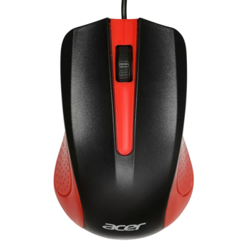 Мышь Acer OMW012 черный/красный оптическая (1200dpi) USB (3but)