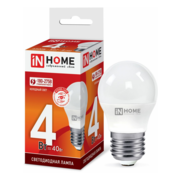 Лампа светодиодная Inhome LED-VC 4Вт цок.:E27 шар 220B 6500K св.свеч.бел.хол. G45 (упак.:10шт)