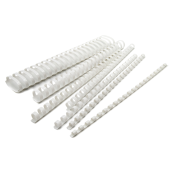 Пружины для переплета пластиковые Silwerhof d=22мм 136-180лист A4 белый (50шт) (1373589)