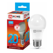 Лампа светодиодная Inhome LED-A60-VC 20Вт цок.:E27 груша 220B 4000K св.свеч.бел.ней. A60 (упак.:10шт)