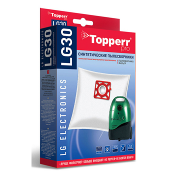 Пылесборники Topperr LG30 сверхпрочные нетканые (4пылесбор.) (1фильт.)