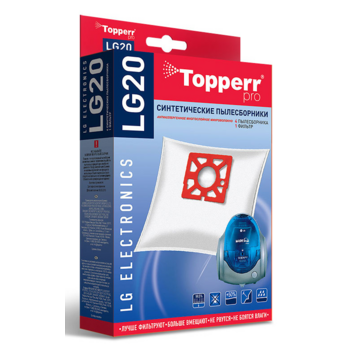 Пылесборники Topperr LG20 1409 сверхпрочные нетканые (4пылесбор.) (1фильт.)