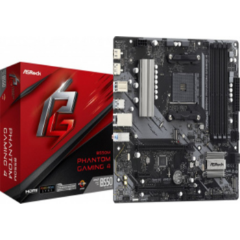 Материнская плата ASROCK B550M PHANTOM GAMING 4, AM4, B550, 4*DDR4, DP+HDMI, 4xSATA3 6.0 (RAID), M.2 Socket, 4xUSB 3.2, 2xUSB 2.0, mATX; 90-MXBE90-A0UAYZ