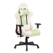 Кресло игровое Бюрократ VIKING X Fabric белый/зеленый с подголов. крестовина пластик