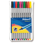 Ручка капиллярная Pelikan OFFICE FINELINER 96 (PL940676) 0.4мм игловидный пиш. наконечник пластик ассорти/серый ассорти чернила пластик.упю (10шт)