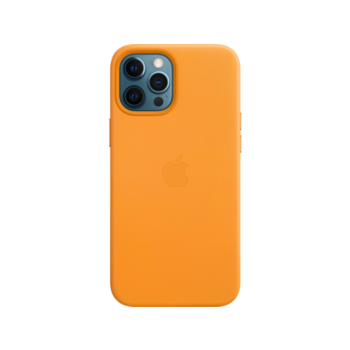 Чехол (клип-кейс) Apple для Apple iPhone 12 Pro Max Leather Case with MagSafe золотой апельсин (MHKH3ZE/A)
