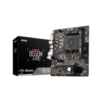 Материнская плата MSI B550M-A PRO Soc-AM4 AMD B550 2xDDR4 mATX AC`97 8ch(7.1) GbLAN RAID+DVI+HDMI