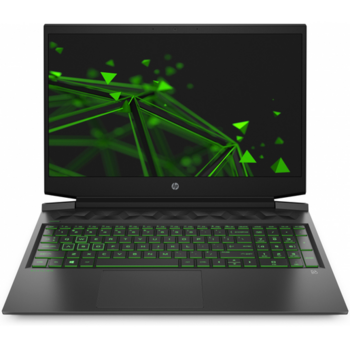 Ноутбук HP Pavilion Gaming 16-a0036ur 16.1"(1920x1080 IPS)/Intel Core i5 10300H(2.9Ghz)/16384Mb/512PCISSDGb/noDVD/Ext:Nvidia GeForce RTX 2060 with Max-Q (6144Mb)/Cam/WiFi/52.5WHr/war 1y/ShadowBlack w/ Acid green pattern /FreeDOS