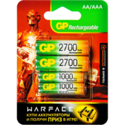 Аккумулятор GP Rechargeable 270AA+100AAAHC AA/AAA NiMH 2700mAh (4шт) блистер