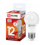 Лампа светодиодная Inhome LED-A60-VC 12Вт цок.:E27 груша 220B 6500K св.свеч.бел.хол. A60 (упак.:10шт)