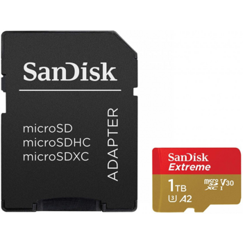 Флеш карта microSD 1Tb Class10 Sandisk SDSQXA1-1T00-GN6MA Extreme + adapter