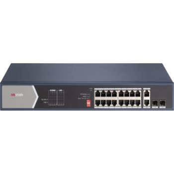 Коммутатор Hikvision DS-3E0520HP-E 18G 2SFP 12PoE+ 225W неуправляемый