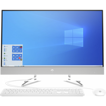 Моноблок HP 27-dp1008ur 27" Full HD i7 1165G7 (2.8) 16Gb SSD512Gb Iris Xe CR Windows 10 GbitEth WiFi BT 90W клавиатура мышь Cam серебристый 1920x1080