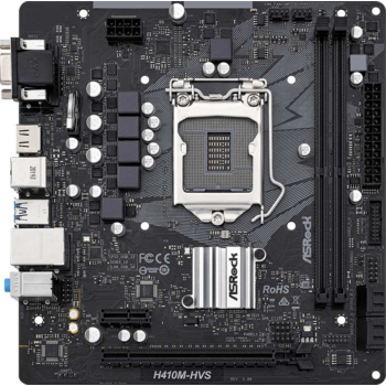 Материнская плата Asrock H410M-HVS R2.0 Soc-1200 Intel H410 2xDDR4 mATX AC`97 8ch(7.1) GbLAN+VGA+HDMI