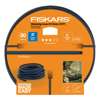 Шланг Fiskars 1027103 1/2" 30м поливочный армированный черный/синий