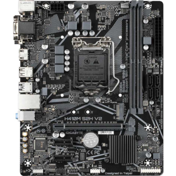 Материнская плата GIGABYTE H410M S2H V2, LGA1200, H470, 2*DDR4, D-Sub+DVI+HDMI, 4 SATA 6 Гб/с, M2, Audio, Gb LAN, USB 3.2, USB 2.0, COM*1 header, mATX