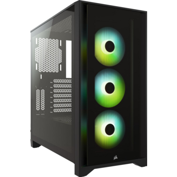 Корпус Corsair iCUE 4000X RGB черный без БП ATX 3x120mm 4x140mm 1xUSB3.0 audio bott PSU